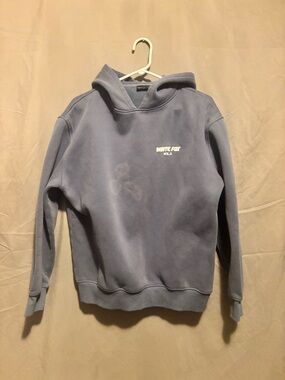 White Fox Boutique Crewneck Hoodie in Dusty Blue
